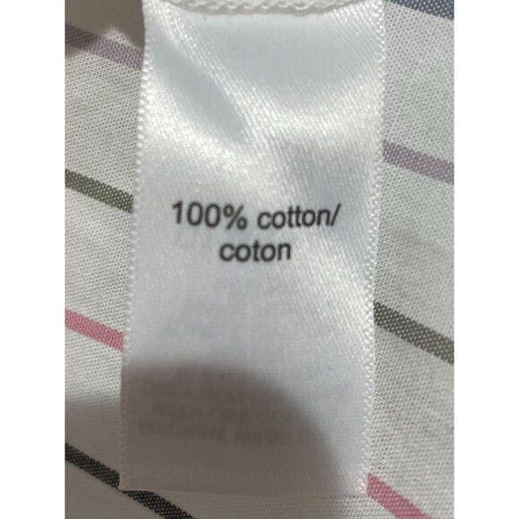 Maurices Womens Striped Button-Down Shirt 2X 100% Cotton White Multi-Color - Picture 8 of 13